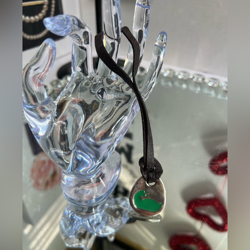 Dooney & Bourke  vintage rare Silver and Green Charm Necklace
